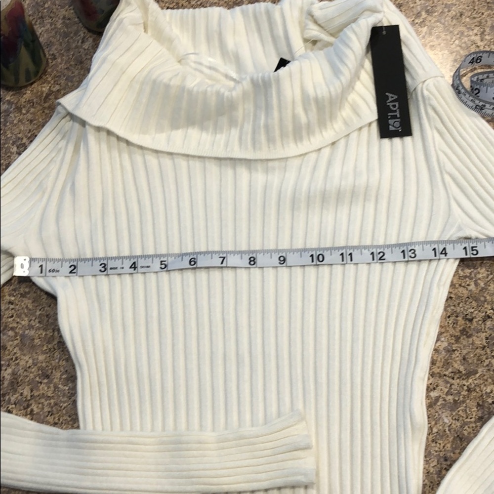 Apt. 9 Cowl Neck Off White Sweater Size S NWT - Picture 3 of 8
